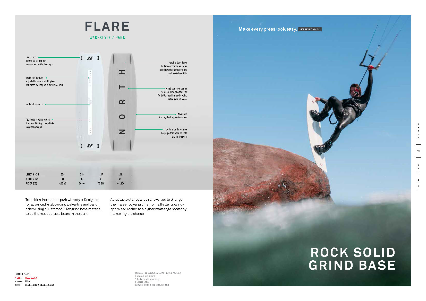 FLARE planche de kite north 2020
